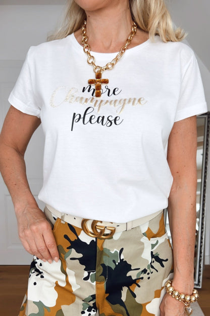 T-Shirt Vparma – Statement-Shirt „More Champagne Please“