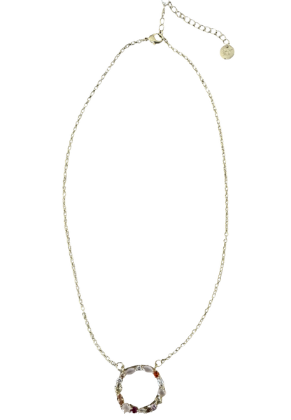 Leslii Damen Halskette mit Ring-Anhänger – Filigrane Eleganz in Silber-Optik