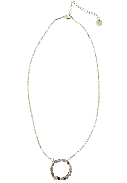 Leslii Damen Halskette mit Ring-Anhänger – Filigrane Eleganz in Silber-Optik