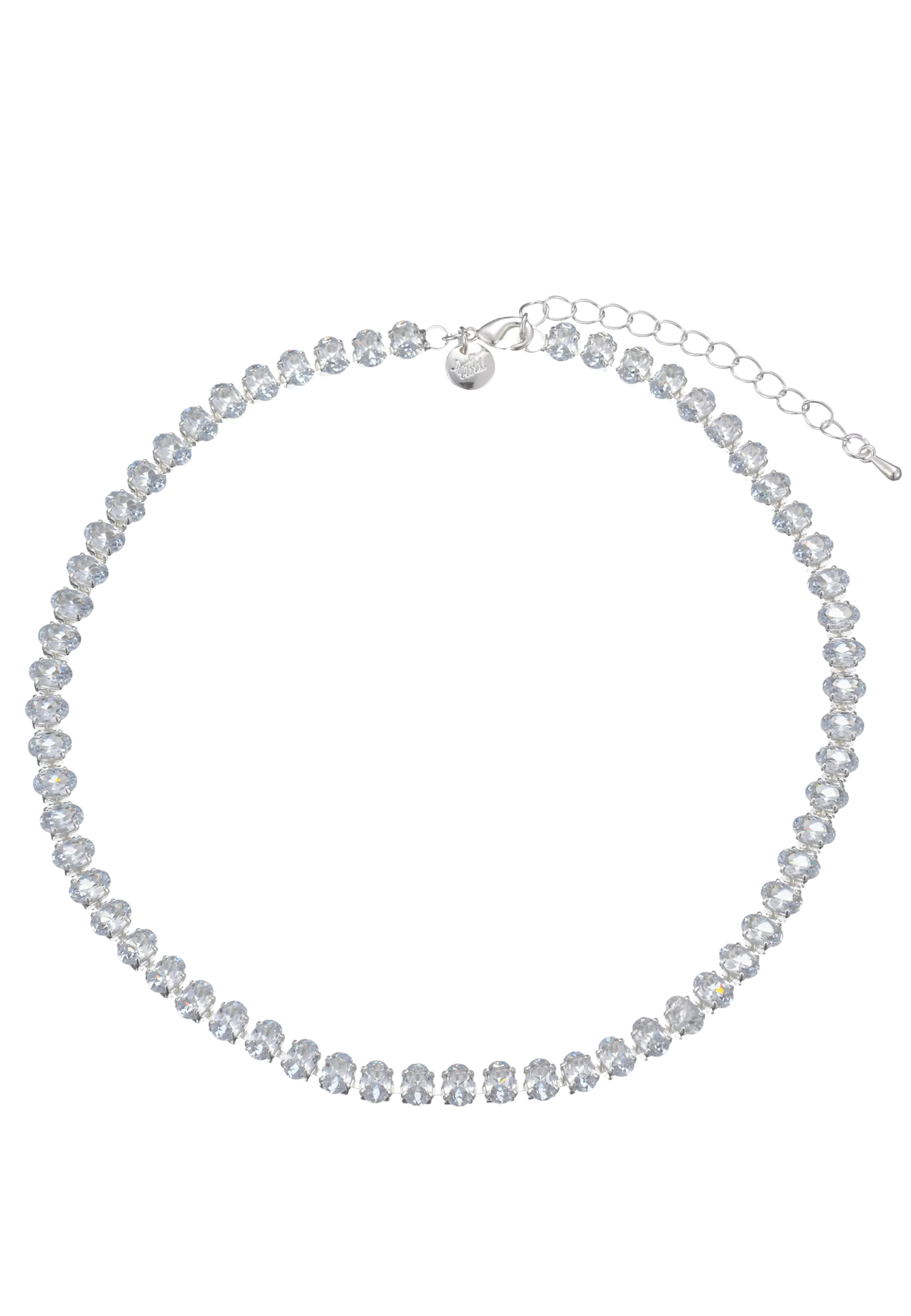 Leslii Damen Halskette mit Kristallsteinen – Funkelndes Collier in Silber-Optik