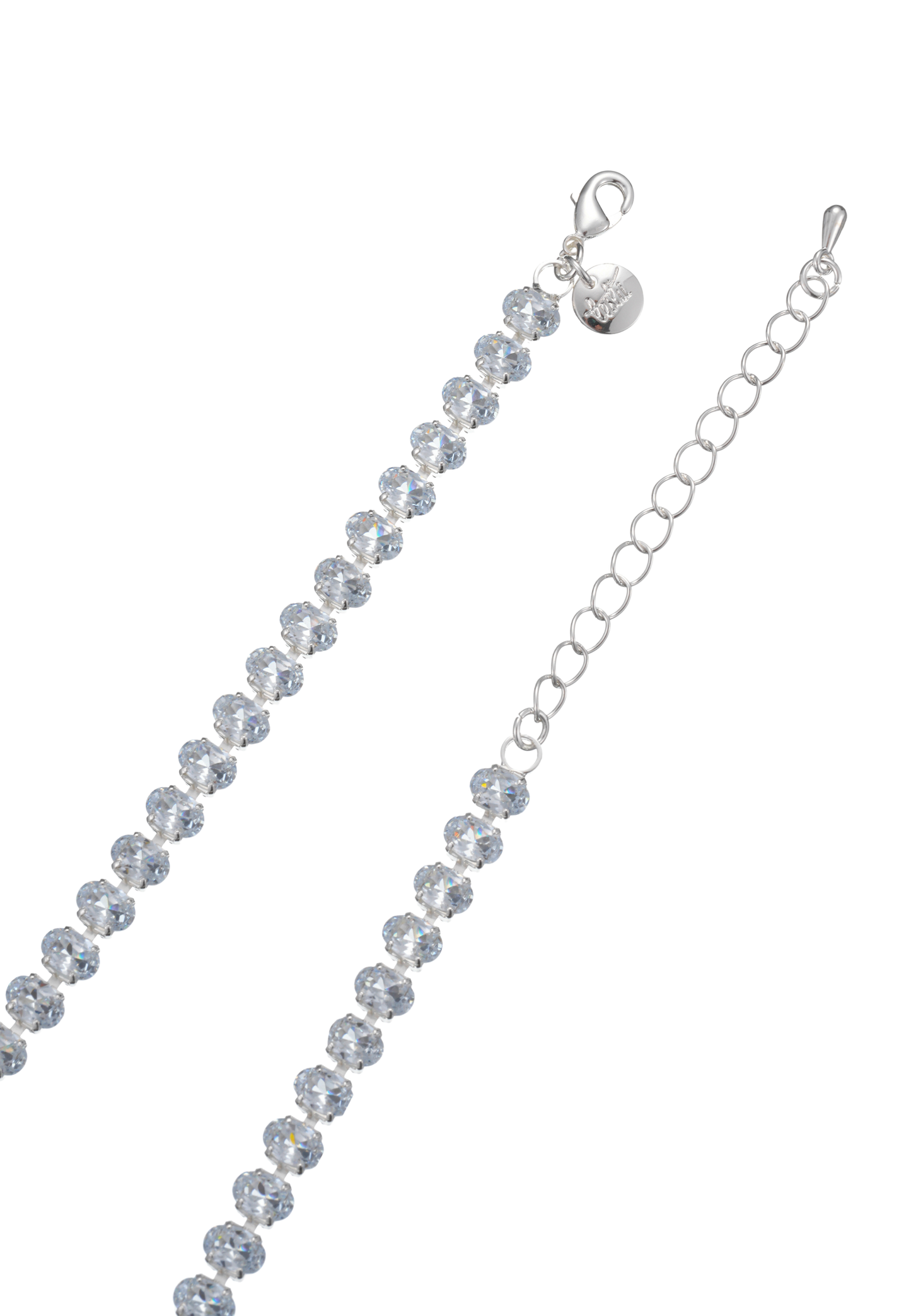 Leslii Damen Halskette mit Kristallsteinen – Funkelndes Collier in Silber-Optik