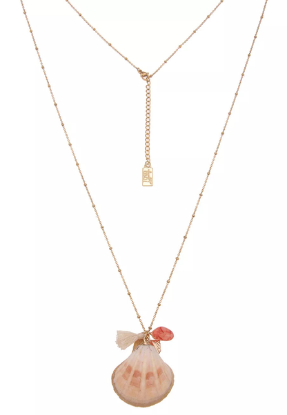 Leslii Damen Halskette mit Muschel-Anhänger – Sommerlicher Boho-Schmuck in Gold-Optik