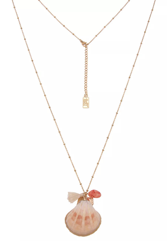 Leslii Damen Halskette mit Muschel-Anhänger – Sommerlicher Boho-Schmuck in Gold-Optik