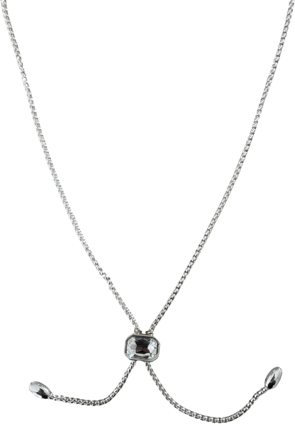 Leslii Damen Halskette mit Kristall-Element – Moderne Y-Kette in Silber-Optik