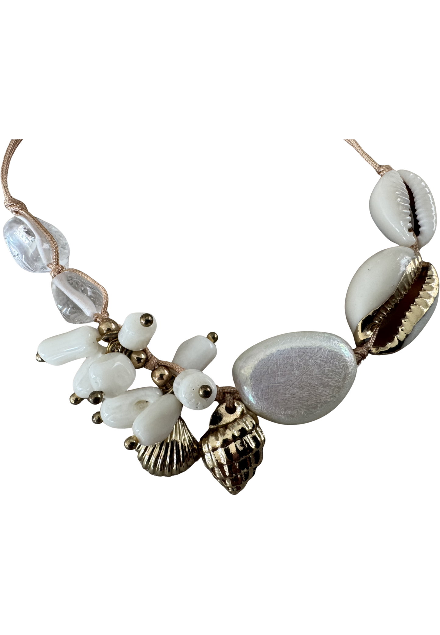 Leslii Damen Armband mit Muscheln & Perlen – Maritimer Boho-Schmuck in Naturtönen