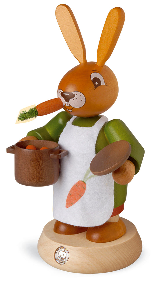 Räucherhase „Koch“ – 11 x 19 cm – Original von Müller Kleinkunst Seiffen