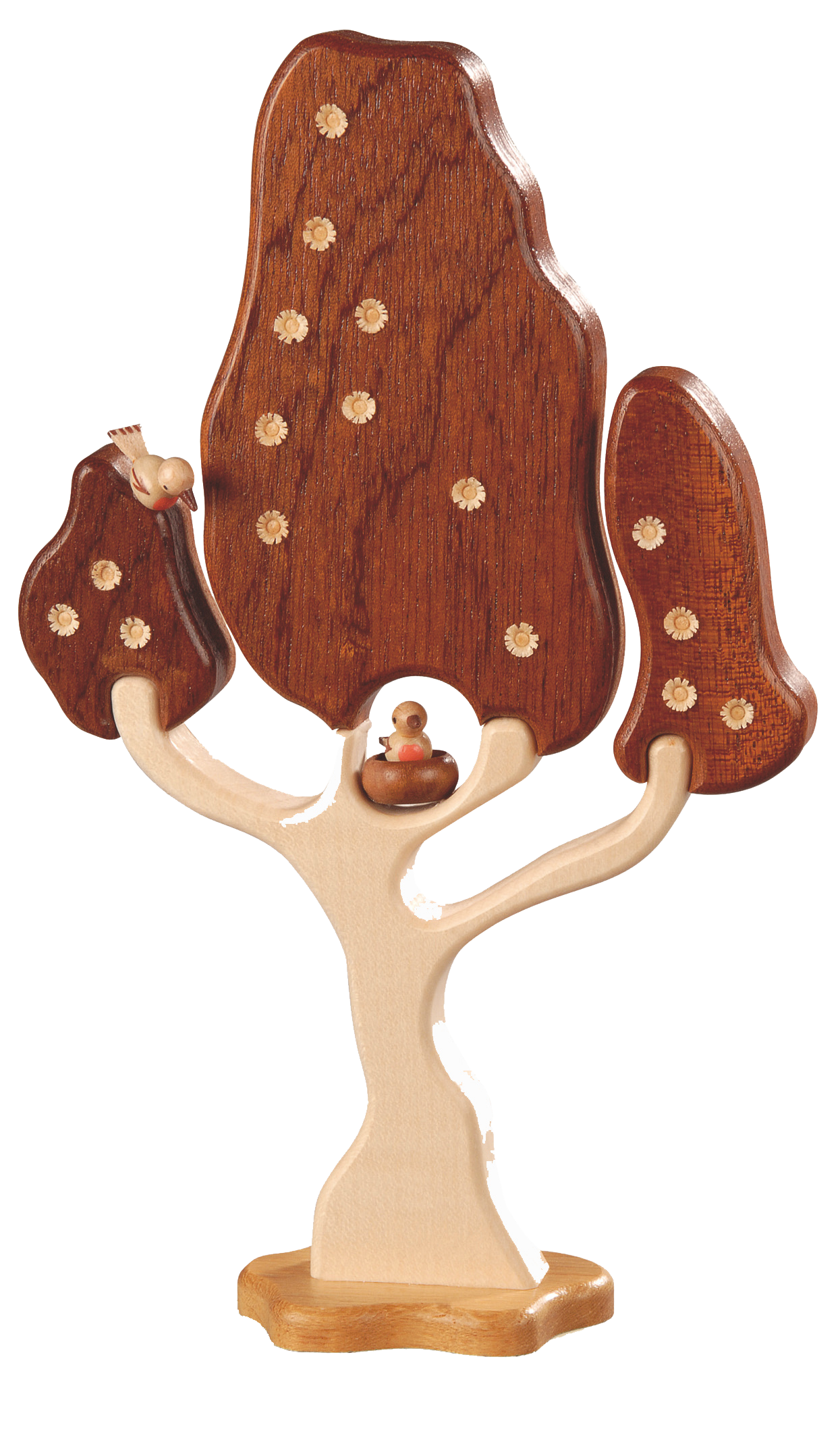 Baum mit Vögelchen – 20 cm Holzkunst von Müller Kleinkunst aus Seiffen