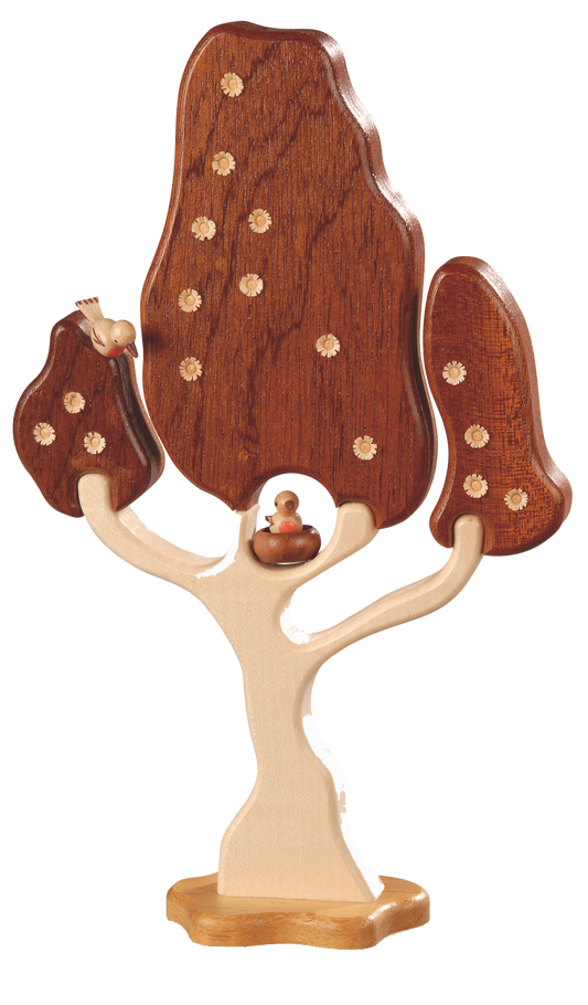 Baum mit Vögelchen – 20 cm Holzkunst von Müller Kleinkunst aus Seiffen