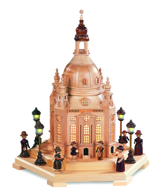 Frauenkirche Dresden – Holzkunst mit Beleuchtung von Müller Kleinkunst (Seiffen)