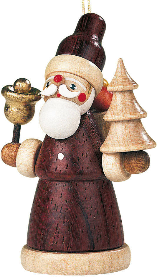 Christbaumschmuck Weihnachtsmann naturbraun – 8 cm – Müller Kleinkunst Seiffen