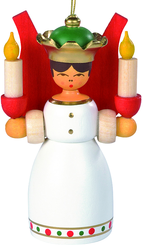 Christbaumschmuck Engel mit Kerzen – 8 cm – Müller Kleinkunst Seiffen