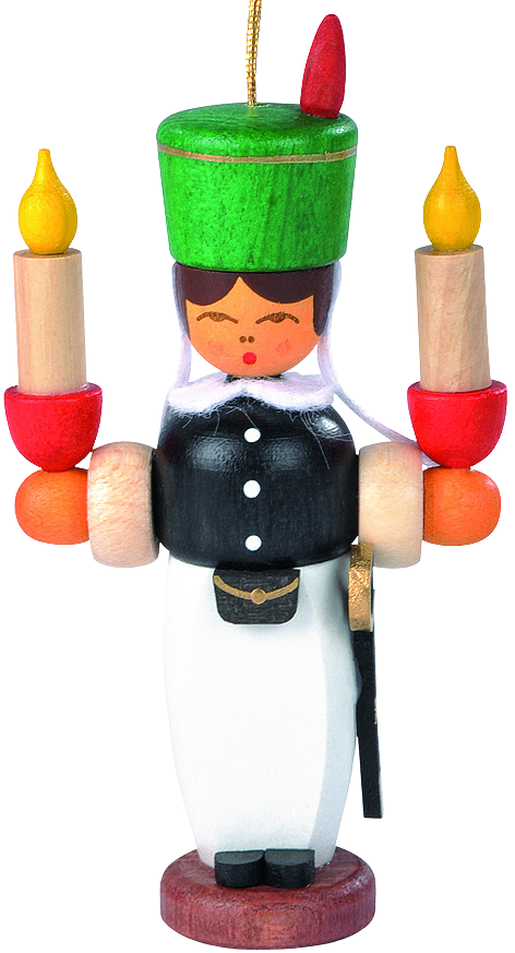 Christbaumschmuck Bergmann mit Kerzen – 8 cm – Müller Kleinkunst Seiffen
