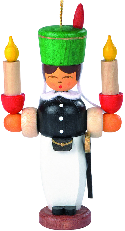 Christbaumschmuck Bergmann mit Kerzen – 8 cm – Müller Kleinkunst Seiffen