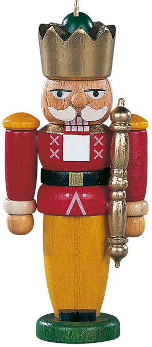 Christbaumschmuck Nussknacker mit Zepter – 8 cm – Müller Kleinkunst Seiffen