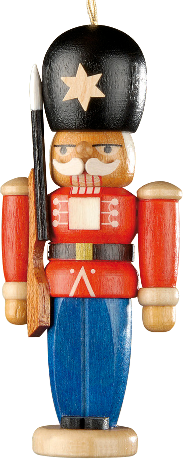 Christbaumschmuck Nussknacker Soldat mit Gewehr – 8 cm – Müller Kleinkunst Seiffen