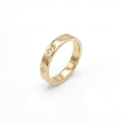 Ring Ellis – 18K Gold Vermeil mit Zirkonia Stern-Details