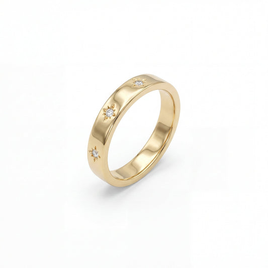 Ring Ellis – 18K Gold Vermeil mit Zirkonia Stern-Details